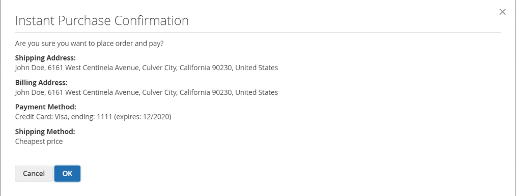 magento-instant-purchase-confirmation
