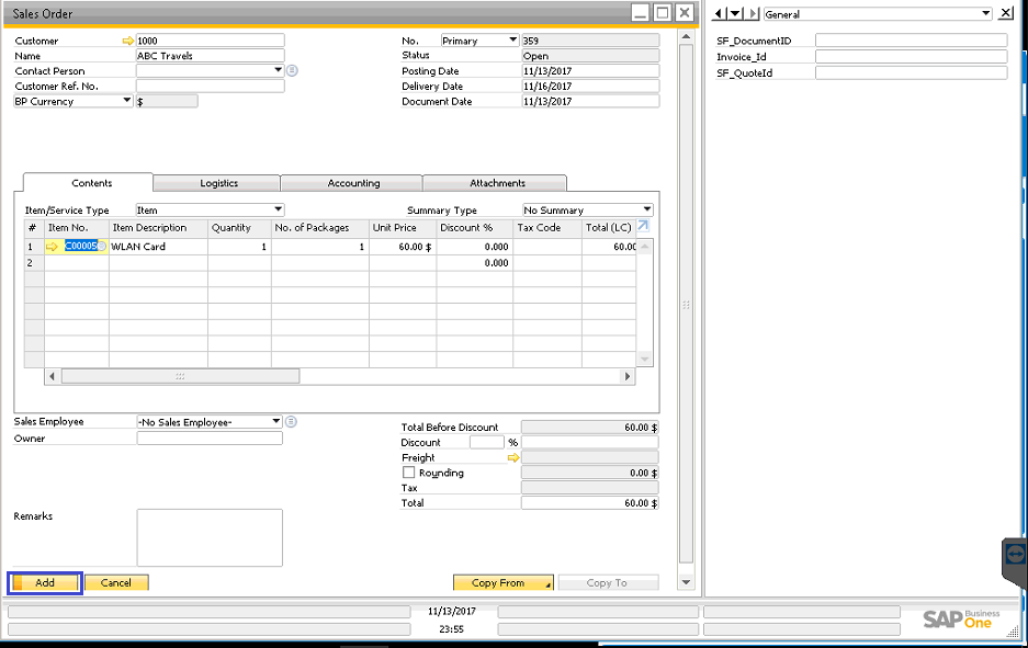create-order-in-sap-business-one