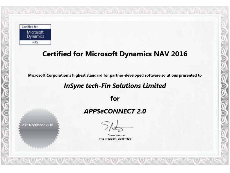 appseconnect certified for microsoft dynamics nav