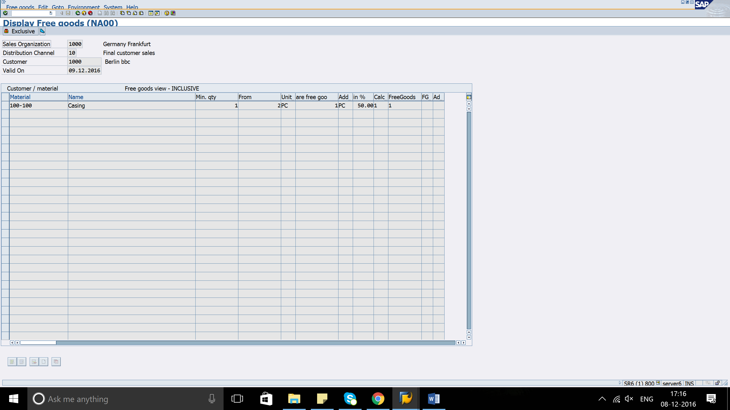 Free Goods Setup in SAP erp