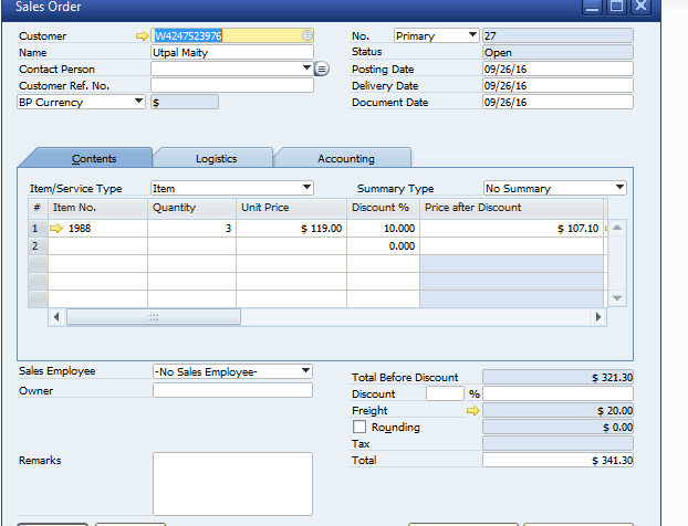 Sales Order