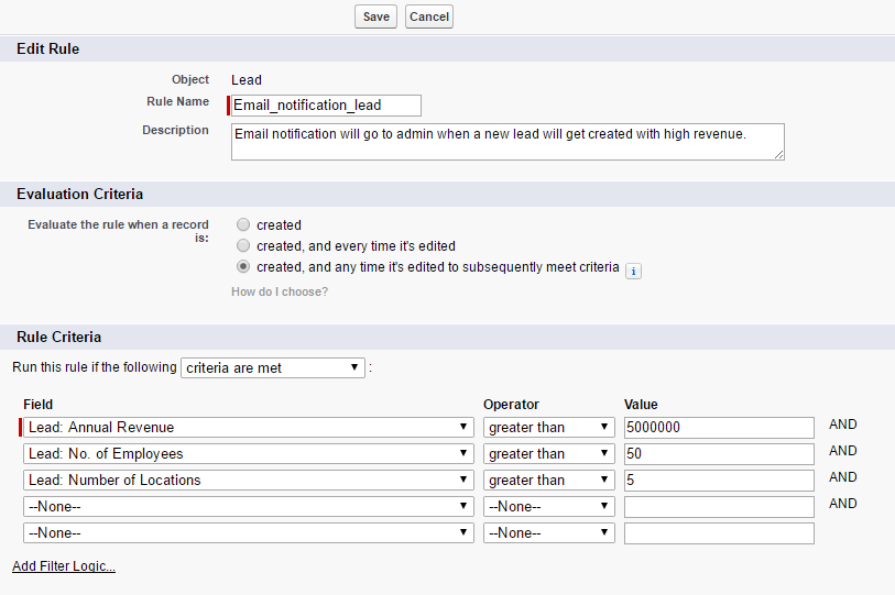 Workflow Criteria
