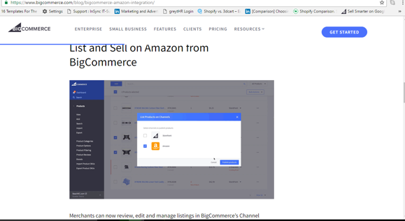 list and sell on amazon from bigcommerce