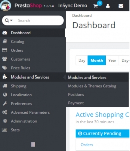 module and services of prestashop