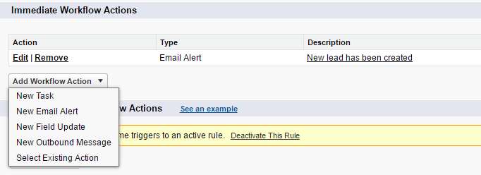 Types of possible Action