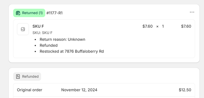 shopify order return sap integration