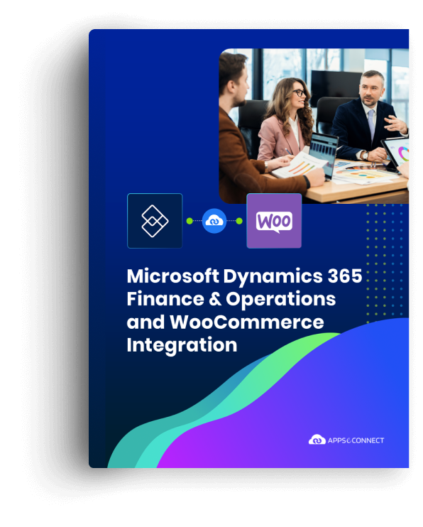 Microsoft Dynamics 365 Finance & Operations and WooCommerce Integration brochure cover