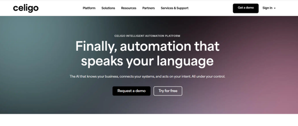 Celigo Homepage